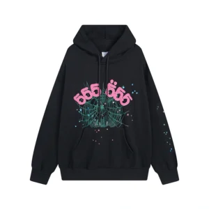 Sp5der 555 555 Black Hoodie