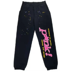Pink! Black Sp5der Sweatpant